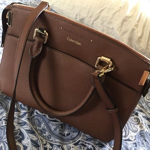 CALVIN KLEIN Leather Satchel